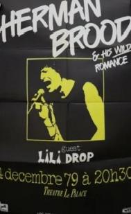 Herman brood rare affiche originale concert 79 lili drop bis