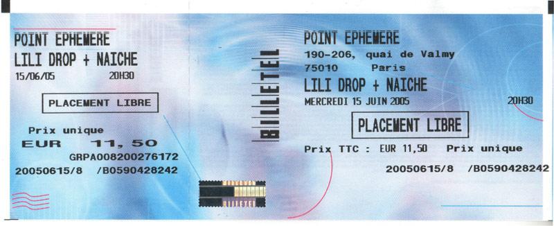 Lili drop point ephemère juin 2005