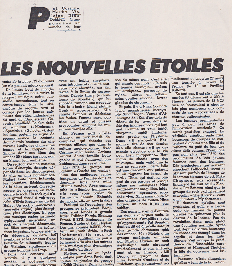 Lili drop le journal du dimanche 1980