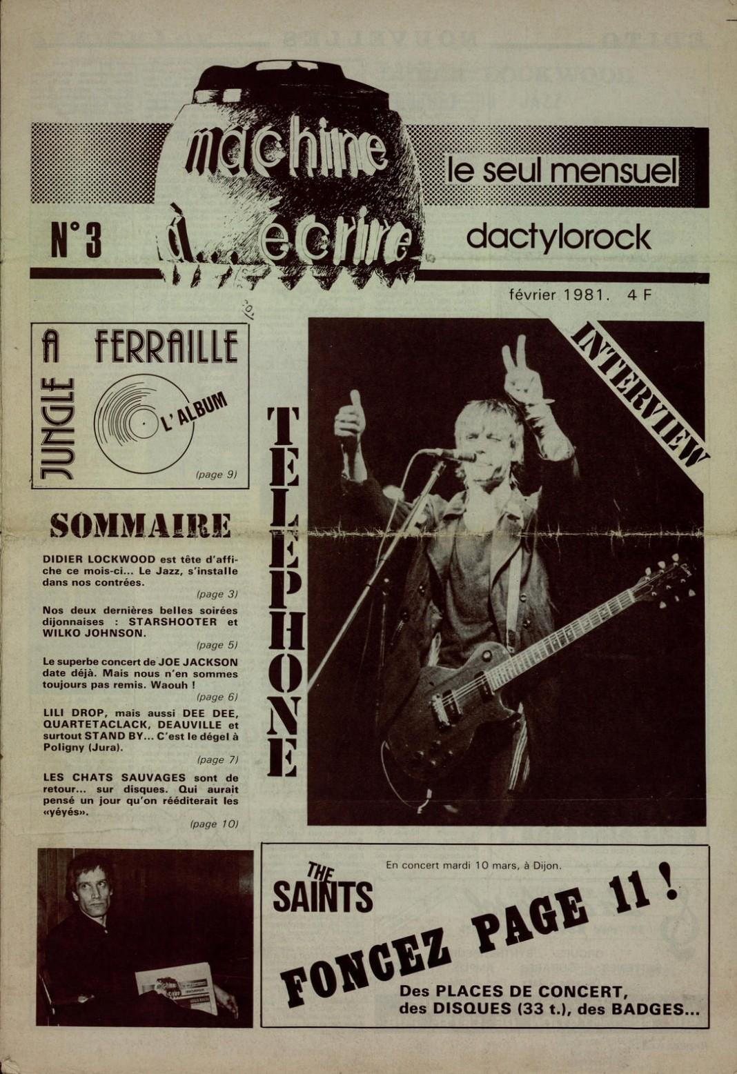 Machine a ecrire n 3 fevrier 1981