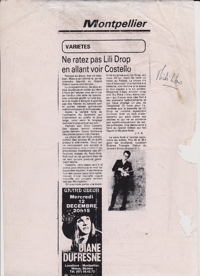 Midi libre costello lili drop 1979