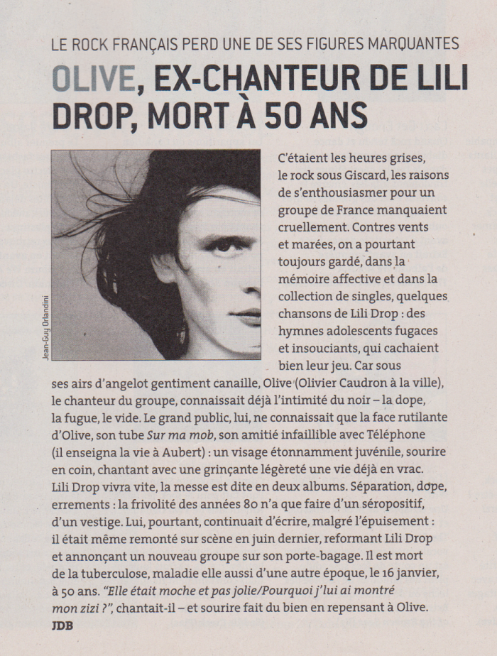 Olive les inrocks lili drop janvier 2006